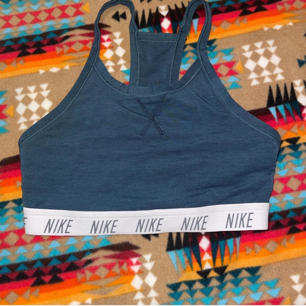 Nike Teal Sports Bra with White Band
